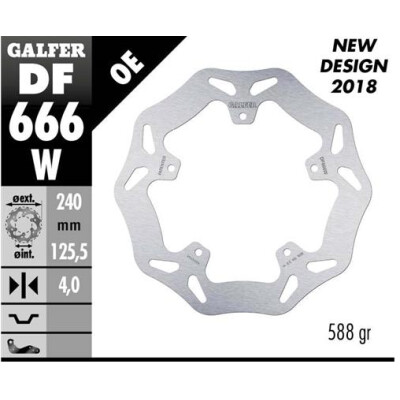 Disco fixo GALFER Wave 240x4mm DF666W