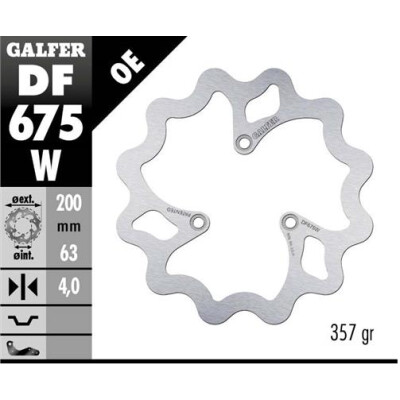 Disco fixo GALFER Wave 200x4mm