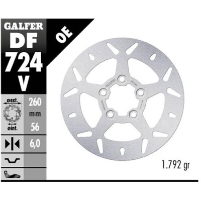 Disco fixo redondo GALFER 260x6mm