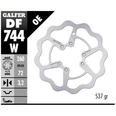 Disco fixo GALFER Wave 260x3,2mm DF744W