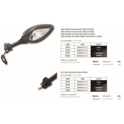 ESPELHO GSXR 600-750-1000-1300 ESQUERDO