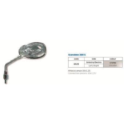 FAROL ESPELHO APRILIA SCARABEO 300