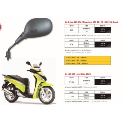 ESPELHO DIREITO HONDA SH 125 150I 2009