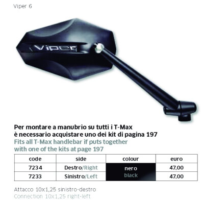 ESPELHO VIPER ALUMÍNIO ESQUERDO