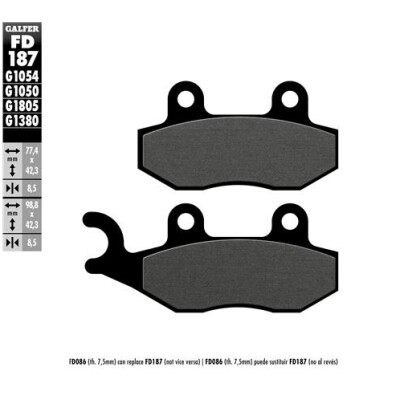 Pastilhas para patinete GALFER FD187G1050