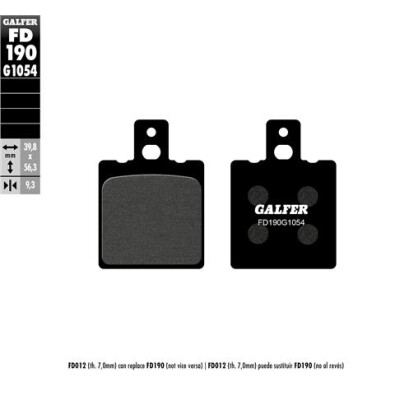 GALFER FD190G1054 Almofadas semi-metálicas