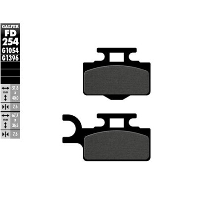 GALFER FD254G1054 Almofadas semi-metálicas
