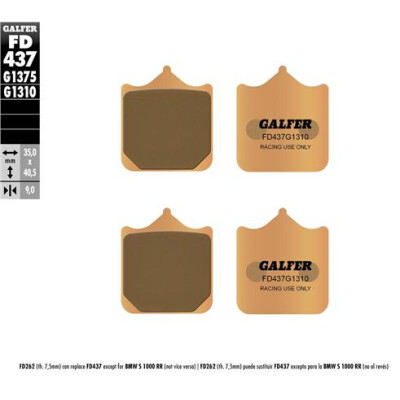 Pastilhas esportivas sinterizadas GALFER FD437G1375