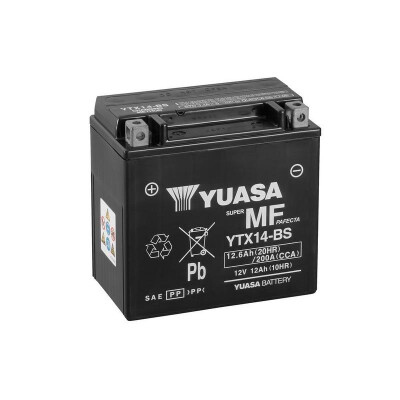 Bateria de motocicleta Yuasa YTX14-BS MF
