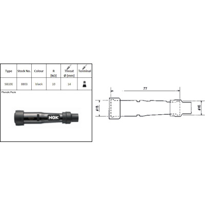NGK SB10E 8803 TUBO DE VELA DE IGNIÇÃO