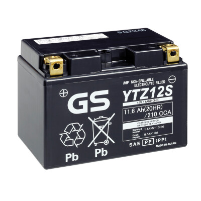 Bateria pré-carregada para motocicleta GS YTZ12S