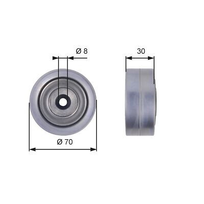 Polia de desvio/de guia, correia trapezoidal estriada poli V DriveAlign®