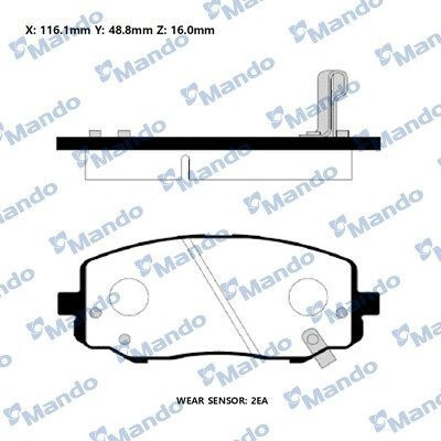 Conjunto de pastilhas de freio MANDO RMPH66