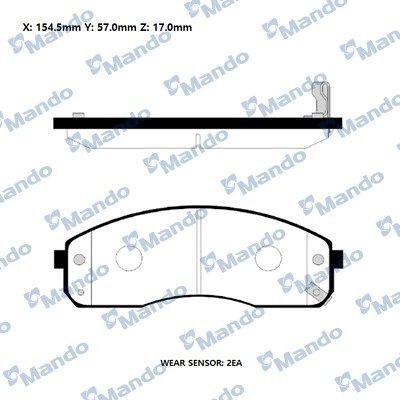 Conjunto de pastilhas de freio MANDO RMPK26