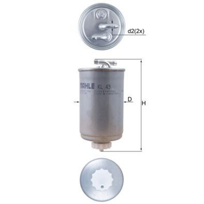 Filtro de combustível MAHLE ORIGINAL KL 43