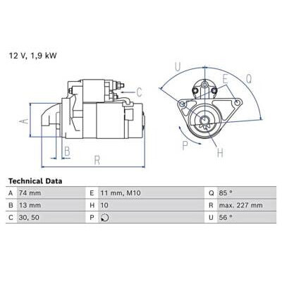 Motor de partida BOSCH 0 986 027 050