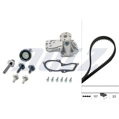 Bomba de água + kit de correia dentada
