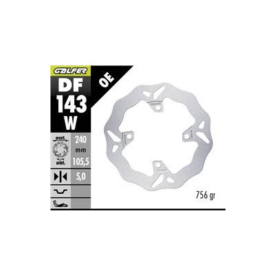 Disco de freio DF143W 240x105,5x5