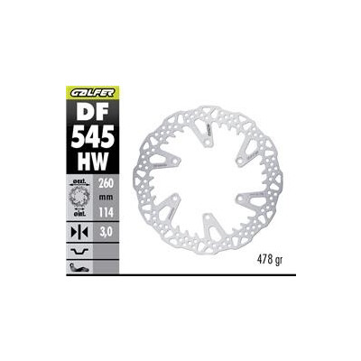 Disco de freio DF545HW 260x114x3