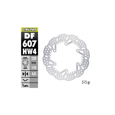 Disco de freio DF607HW4 220x109x4