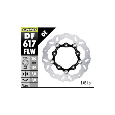 Disco de freio DF617FLW 260x107x5