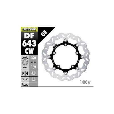 Disco de freio DF643CW 320x139x4