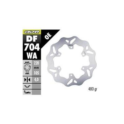 Disco de freio DF704WA 220x105x4
