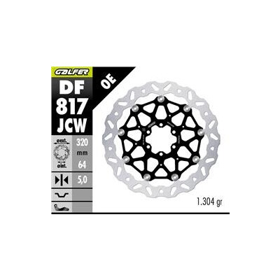 Disco de freio DF817JCW 320x132x5