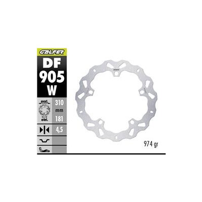 Disco de freio DF905W 310x181x4,5