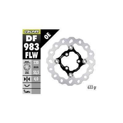 Disco de freio DF983FLW 220x53,5x4