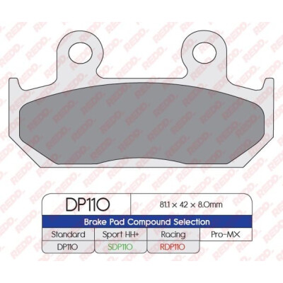 Pastilhas de freio esportivas sinterizadas SDP110HH+