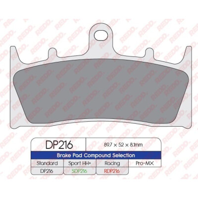 Pastilhas de freio esportivas sinterizadas SDP216HH+