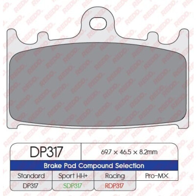 Pastilhas de freio esportivas sinterizadas SDP317HH+