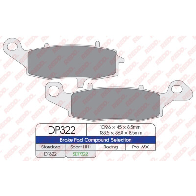 Pastilhas de freio esportivas sinterizadas SDP322HH+