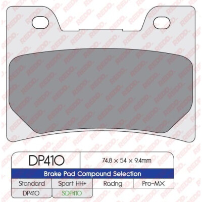 Pastilhas de freio esportivas sinterizadas SDP410HH+