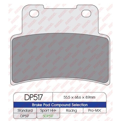 Pastilhas de freio esportivas sinterizadas SDP517HH+