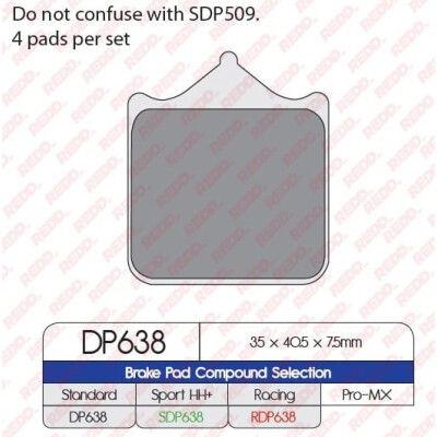 Pastilhas de freio esportivas sinterizadas SDP638HH+