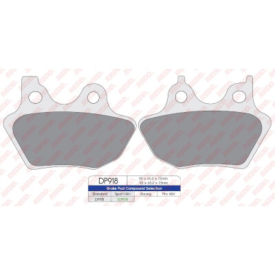 Pastilhas de freio esportivas sinterizadas SDP918HH+