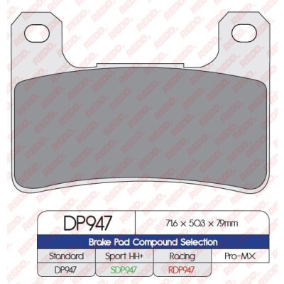 Pastilhas de freio esportivas sinterizadas SDP947HH+