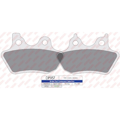 Pastilhas de freio esportivas sinterizadas SDP957HH+