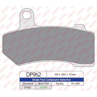 Pastilhas de freio esportivas sinterizadas SDP962HH+