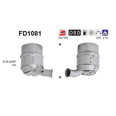 Filtro de fuligem/partículas, sistema de escape FD1081 AS