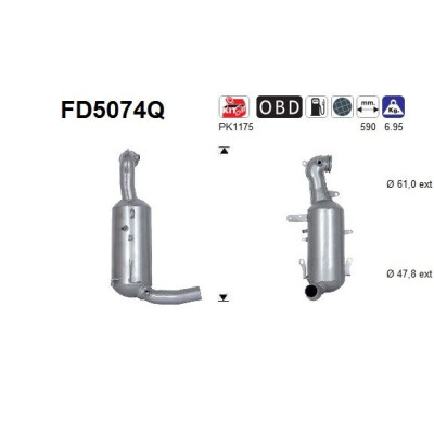 Filtro de fuligem/partículas, sistema de escape FD5074Q AS