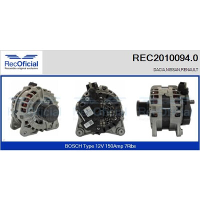 Alternador REC20100940 RECOFICIAL