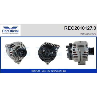 Alternador REC20101270 RECOFICIAL