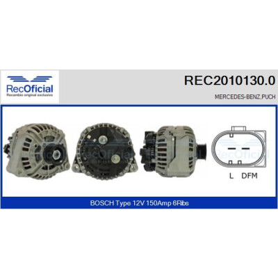 Alternador REC20101300 RECOFICIAL
