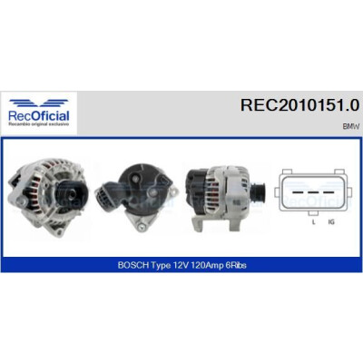 Alternador REC20101510 RECOFICIAL