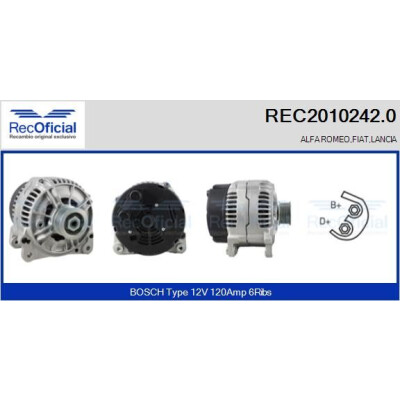 Alternador REC20102420 RECOFICIAL