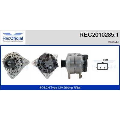 Alternador REC20102851 RECOFICIAL