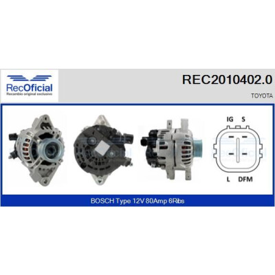 Alternador REC20104020 RECOFICIAL